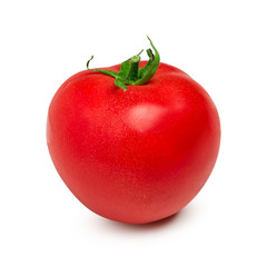 Ripe red tomato isolated on white background