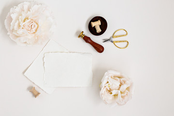 wedding craft tools on white background