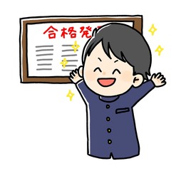 男子学生の合格発表