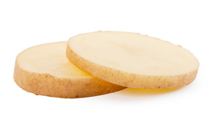 raw yellow potato isolated on white background