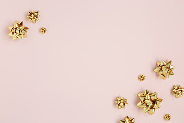 pink background with gold