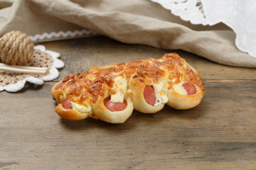 Butterfly baked goods with sausage and cheese