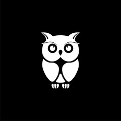 Owl Logo Template, Owl icon on logo on dark background