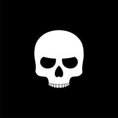 Skull icon or logo on dark background