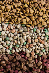 Top view of dry pet food