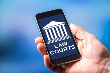 Law courts concept on a smartphone
