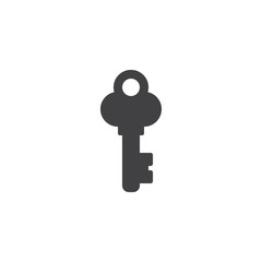 Retro key vector icon. filled flat sign for mobile concept and web design. Vintage key simple solid icon. Symbol, logo illustration. Pixel perfect vector graphics