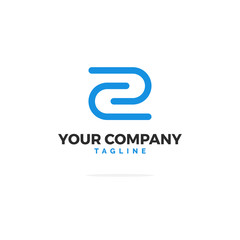 Blue Vector Logo Letter Z Line
