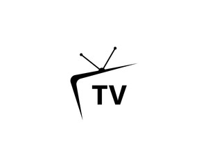 TV logo design flat icon