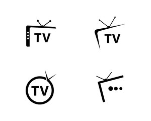 TV logo design flat icon