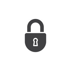 Locked padlock vector icon. filled flat sign for mobile concept and web design. Padlock lock simple solid icon. Symbol, logo illustration. Pixel perfect vector graphics