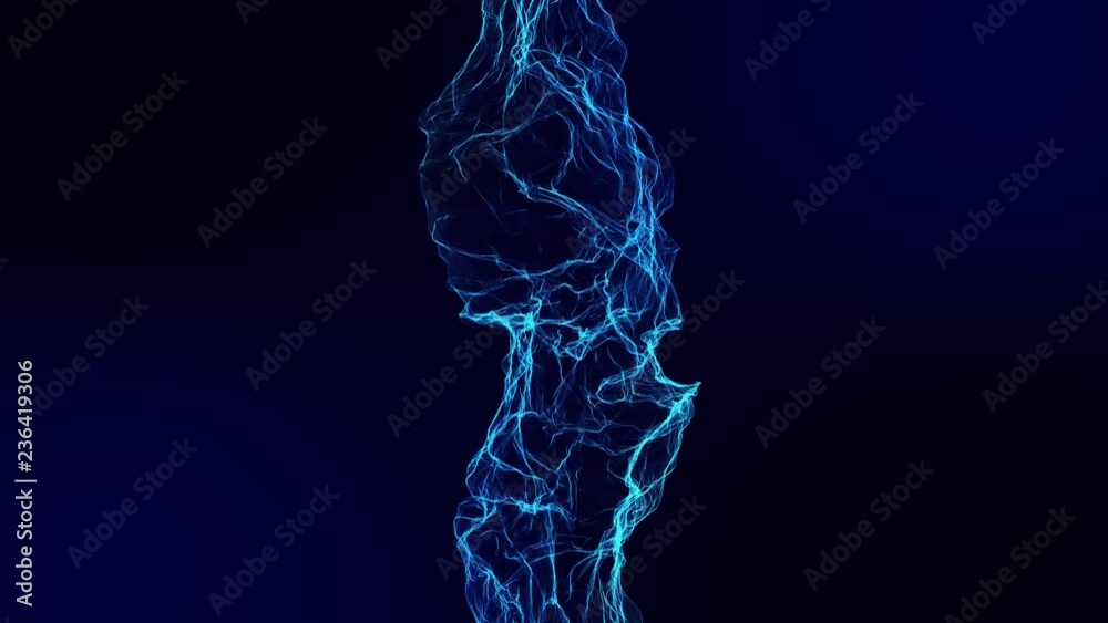Poster vertical slowly moving abstraction from particle lines