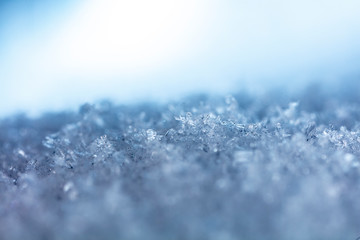 crystals of snow, ice