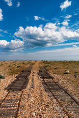 road to nowhere - wooden boarding moves away into the distance