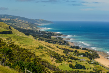 A favorite surfing spot on the Australian Pacific coast in Apollo Bay.