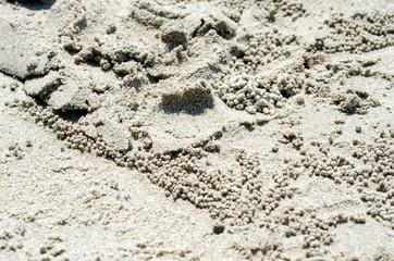 Sand on the beach with blurred background