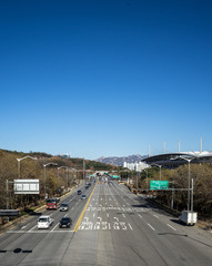 View down the freeway
