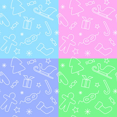 Bright  seamless patterns with Xmas spirit.