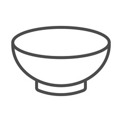 Soup bowl dishware outline art vector icon for food apps and websites