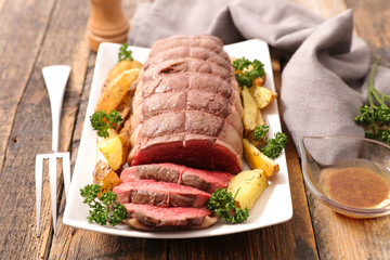 roast beef and vegetables
