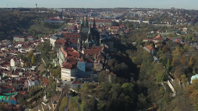 Prague drone Aerial Prague Castle.