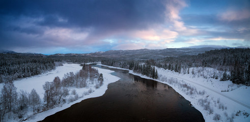 Boreal landscape near Grong, winter time, Norway