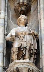 Saint Marcellina, statue on the Milan Cathedral, Duomo di Santa Maria Nascente, Milan, Lombardy, Italy