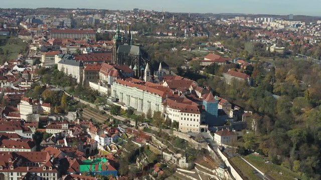 Prague drone Aerial Prague Castle.
