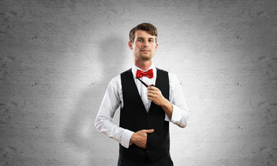 Conceptual image of young businessman.