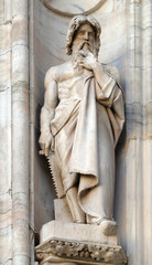 Noah, statue on the Milan Cathedral, Duomo di Santa Maria Nascente, Milan, Lombardy, Italy
