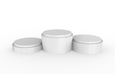 Winners Podium on isolated white background, 3d illustration.