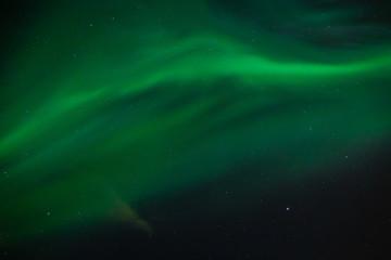 Naklejka na ściany i meble Green Aurora Borealis on night sky.
