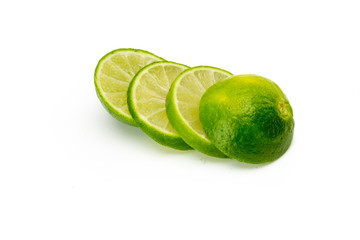 Lemon Fruit with slices isolated on white background