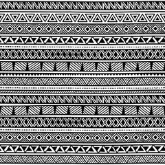 Seamless ethnic pattern. Black and white vector illustration.