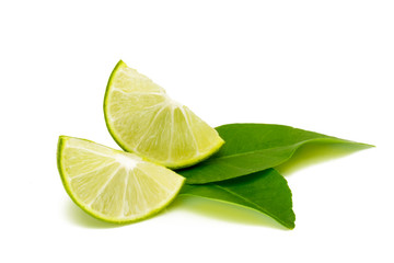 Lemon Fruit with slices isolated on white background