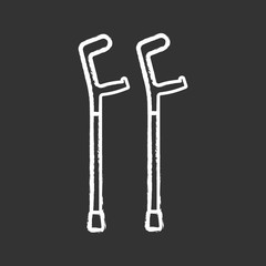 Elbow crutches chalk icon
