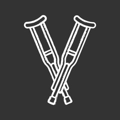 Axillary crutches chalk icon
