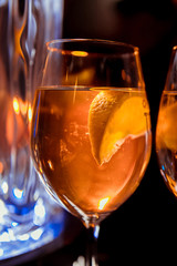 glass of aperol spritz cocktail