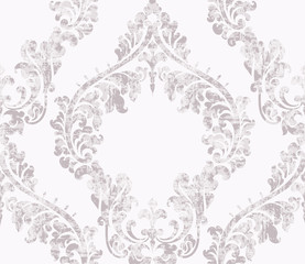 Vintage acanthus decor ornamented pattern Vector. Victorian flourish Royal texture. Flower decorative design. Light pink and white colors
