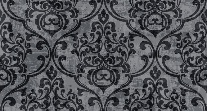 Vintage decor ornamented pattern Vector. Victorian texture. decorative design. Black stylish colors