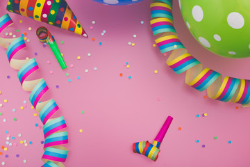 Obraz premium Colorful accessories to fun party on carnival or birthday.
