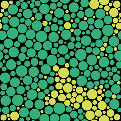 Seamless Pattern with Circles; circles of different sizes in a chaotic manner