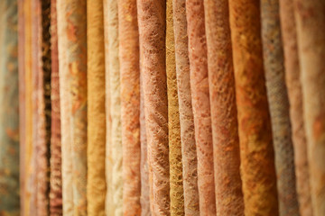 Big choice of lace textile in the shop