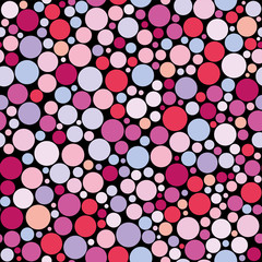 Seamless Pattern with Circles; circles of different sizes in a chaotic manner