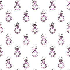 Diamond ring seamless pattern. Wedding background. EPS10. Wallpaper for clothes for girls.