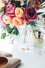 rings shoes bouquet