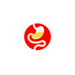 Gastric logo - circle stomach icon vector