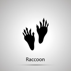 Raccoon paws, steps imprints, simple black silhouette © EvgeniyBobrov