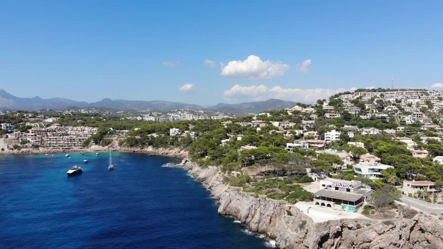 Aerial view, Flight over Islas Malgrats and the Santa Ponca area, Mallorca, Spain