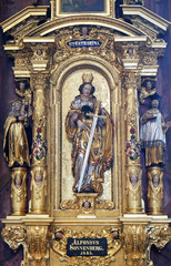 Fototapeta na wymiar Altar of Saint Catherine of Alexandria in the church of St. Leodegar in Lucerne, Switzerland